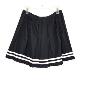 Pleated Mini Skirt Nautical Black White Hot Topic Size L Coastal Cute Goth
